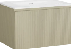Storke Ribs badkamermeubel met Kera wastafel, afvoerplug inbegrepen