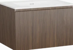 Storke Ribs badkamermeubel met Kera wastafel, afvoerplug inbegrepen