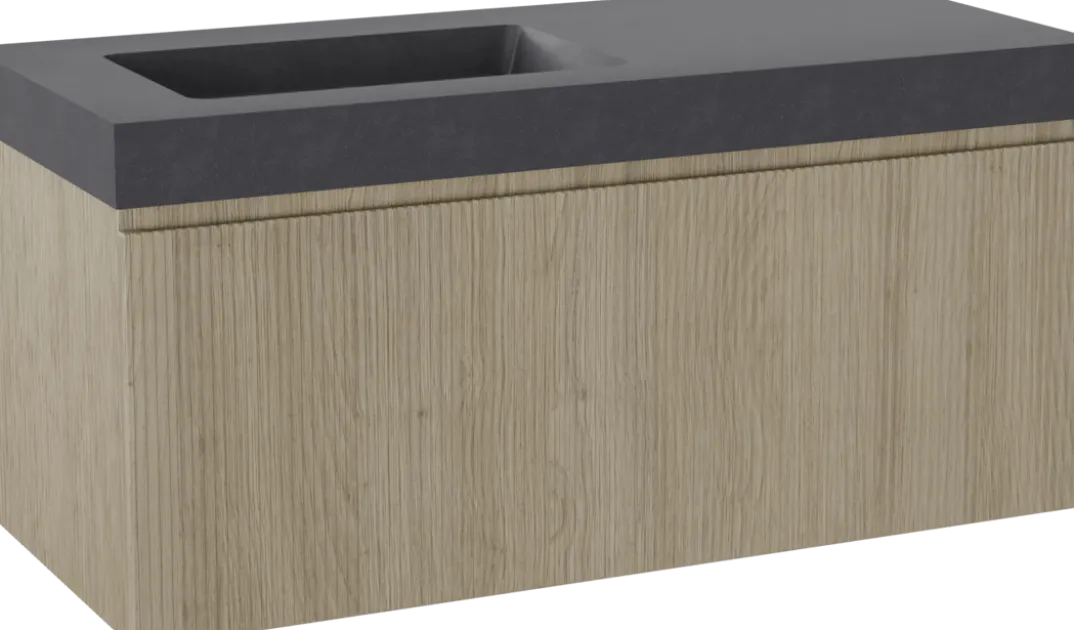 Storke Ribs badkamermeubel met Scuro High wastafel
