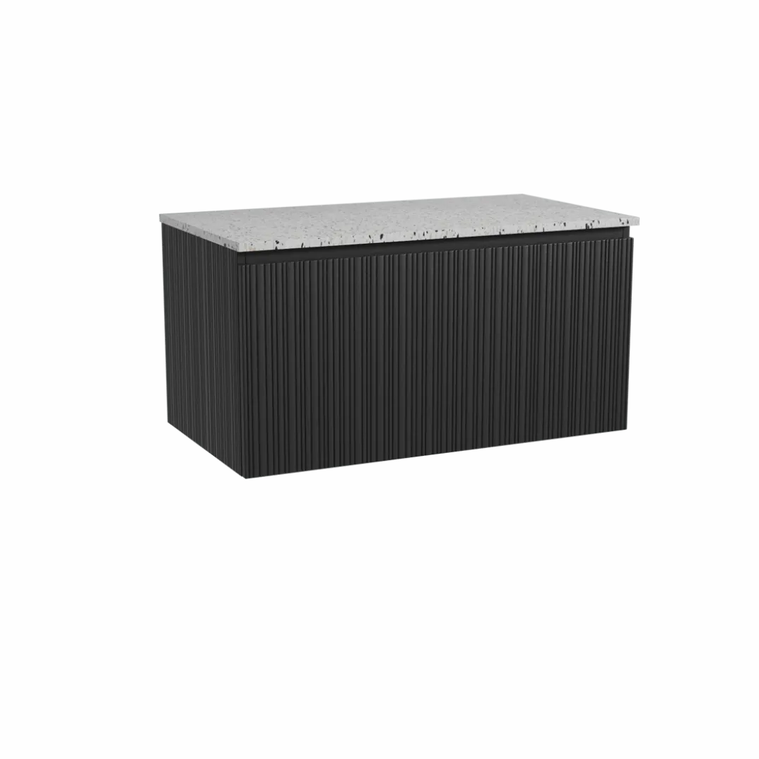 Storke Ribs badkamermeubel met Tavola wastafelblad voor waskom(men)