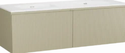Storke Ribs badkamermeubel met Kera wastafel, afvoerpluggen inbegrepen