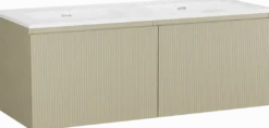 Storke Ribs badkamermeubel met Kera wastafel, afvoerpluggen inbegrepen