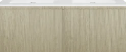 Storke Ribs badkamermeubel met Kera wastafel, afvoerpluggen inbegrepen