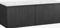 Storke Ribs badkamermeubel met Kera wastafel, afvoerpluggen inbegrepen
