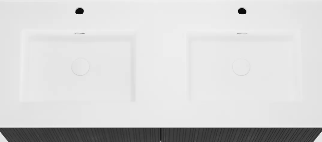 Storke Ribs badkamermeubel met Kera wastafel, afvoerpluggen inbegrepen