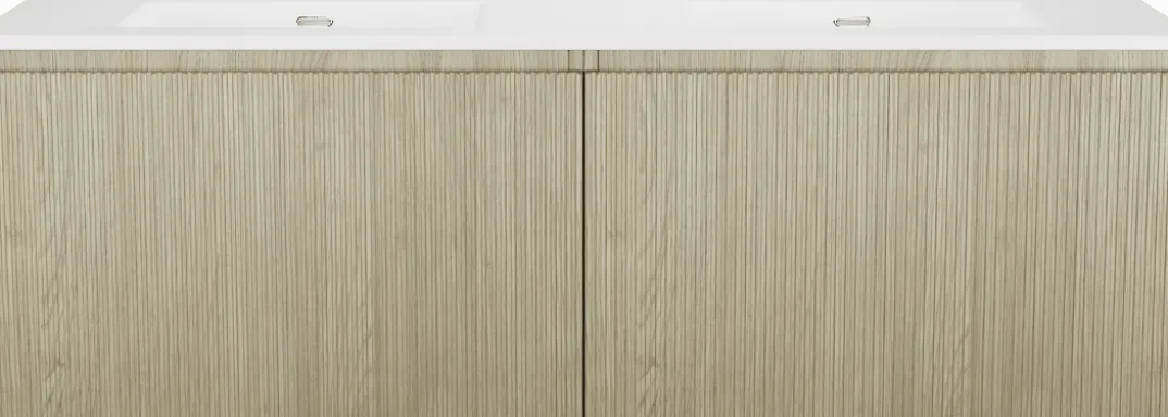 Storke Ribs badkamermeubel met Kera wastafel, afvoerpluggen inbegrepen