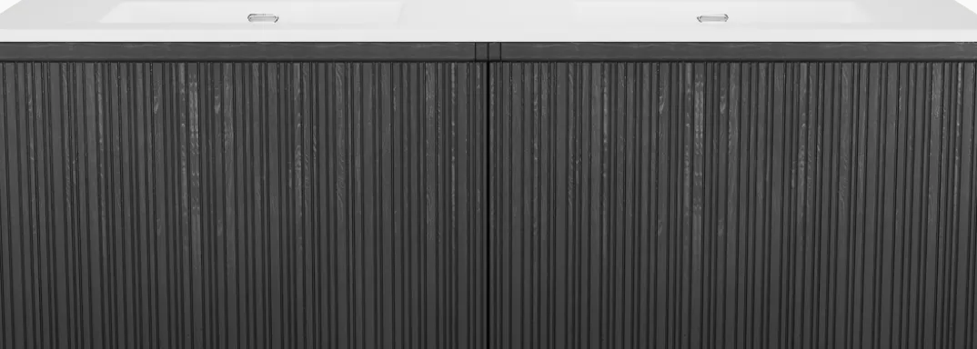 Storke Ribs badkamermeubel met Kera wastafel, afvoerpluggen inbegrepen