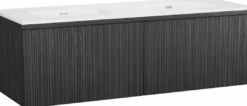 Storke Ribs badkamermeubel met Kera wastafel, afvoerpluggen inbegrepen