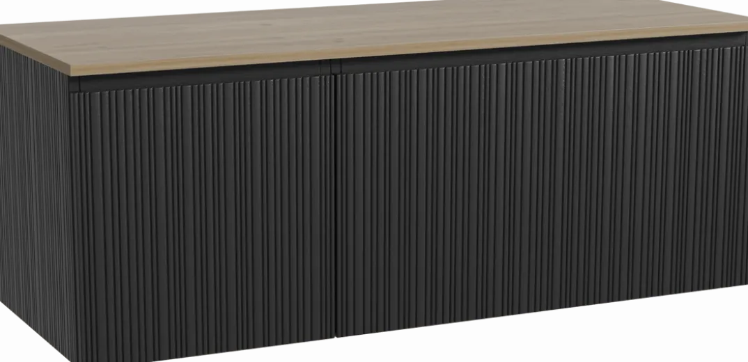 Storke Ribs badkamermeubel met Panton wastafelblad voor waskom(men)