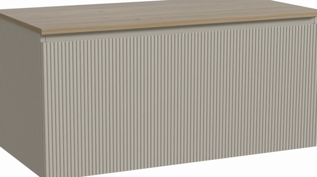 Storke Ribs badkamermeubel met Panton wastafelblad voor waskom(men)