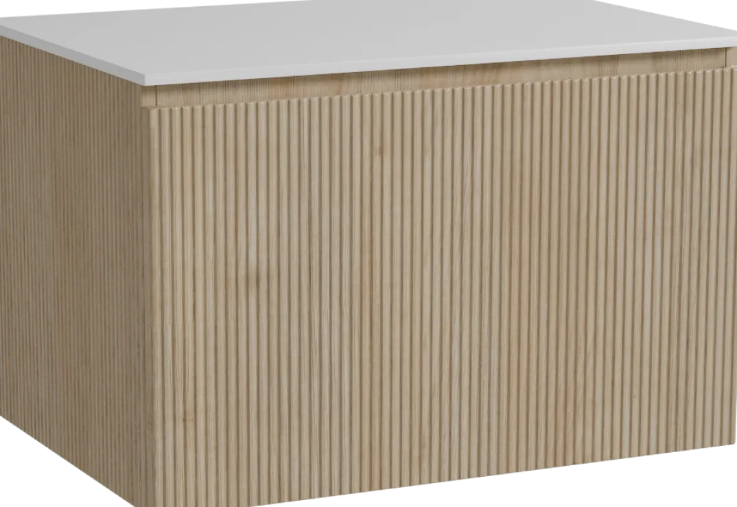 Storke Ribs badkamermeubel met Tavola wastafelblad voor waskom(men)