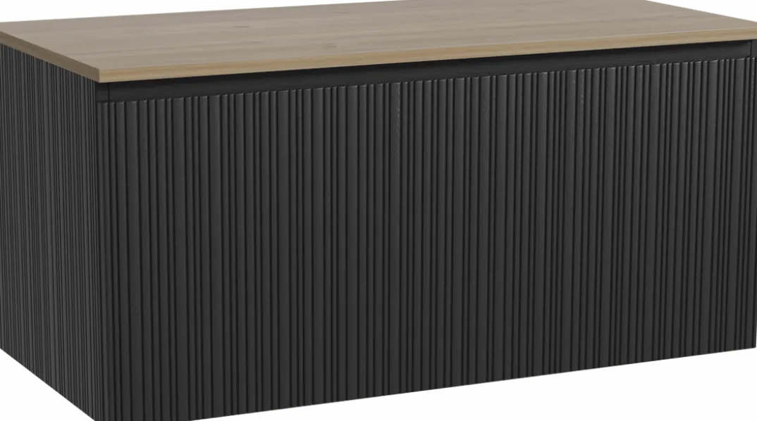 Storke Ribs badkamermeubel met Panton wastafelblad voor waskom(men)