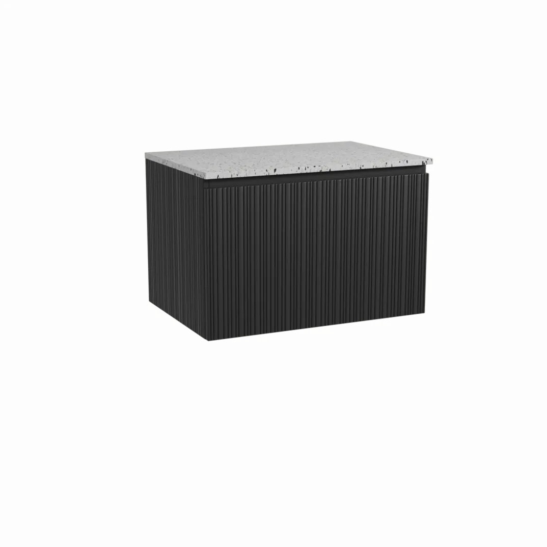 Storke Ribs badkamermeubel met Tavola wastafelblad voor waskom(men)
