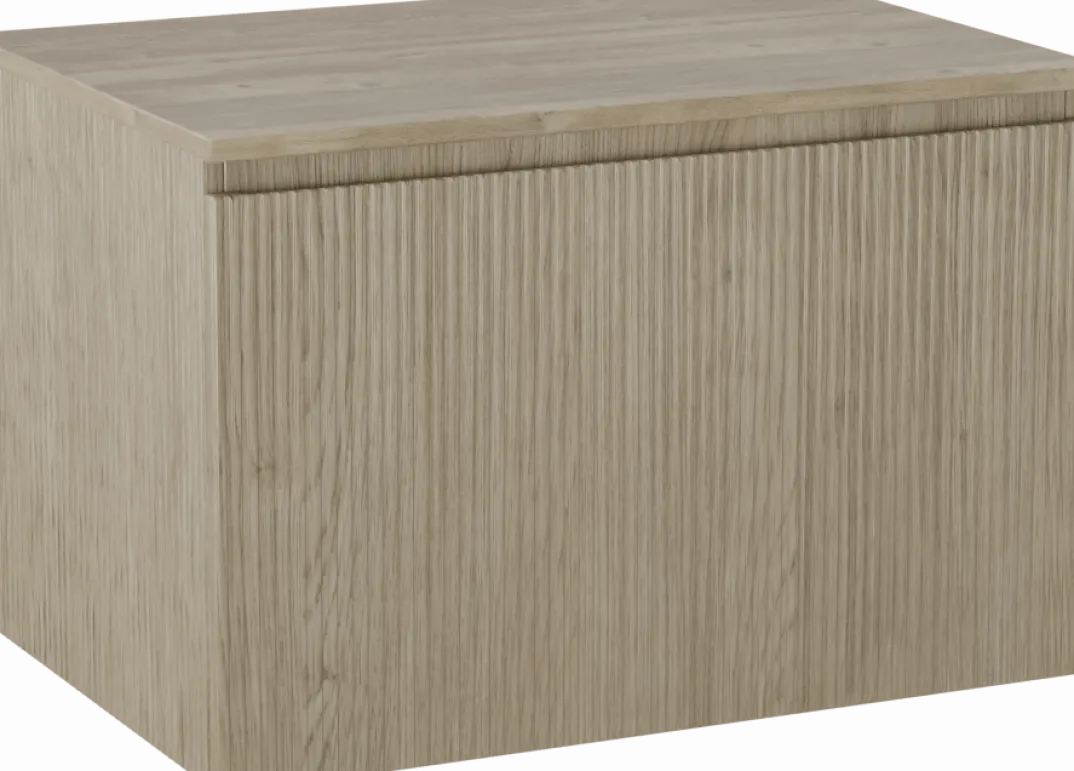 Storke Ribs badkamermeubel met Panton wastafelblad voor waskom(men)