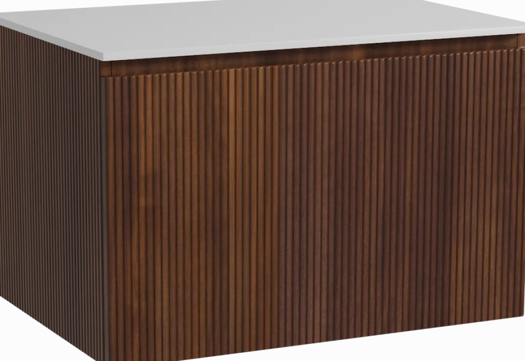 Storke Ribs badkamermeubel met Tavola wastafelblad voor waskom(men)