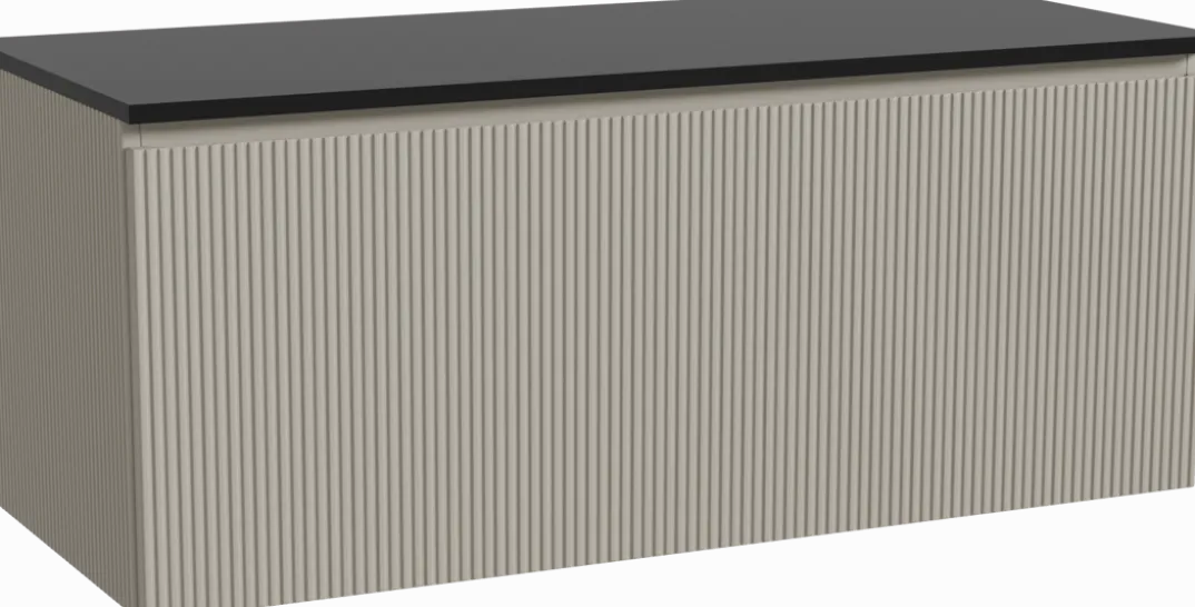 Storke Ribs badkamermeubel met Panton wastafelblad voor waskom(men)