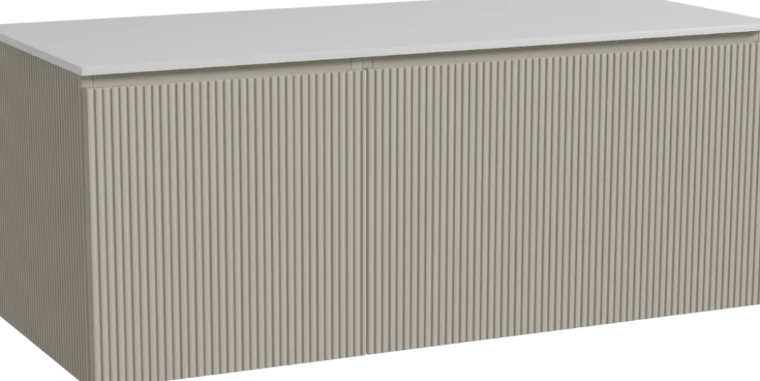 Storke Ribs badkamermeubel met Tavola wastafelblad voor waskom(men)