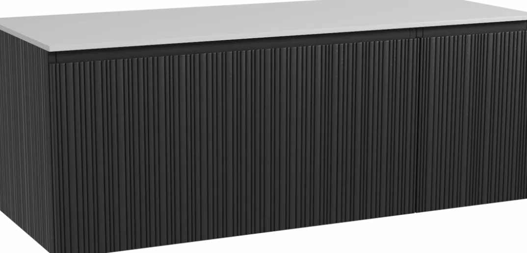 Storke Ribs badkamermeubel met Tavola wastafelblad voor waskom(men)