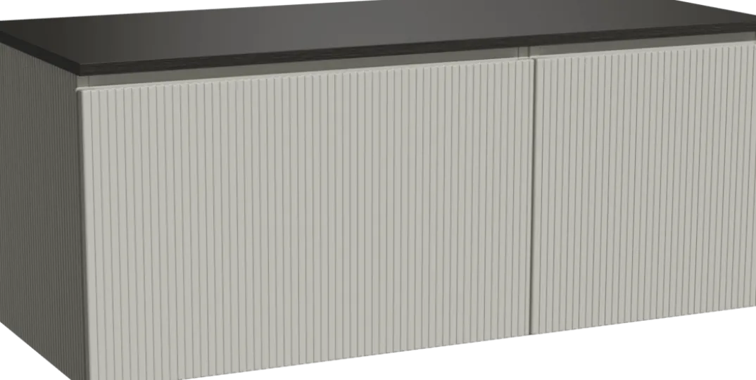 Storke Ribs badkamermeubel met Panton wastafelblad voor waskom(men)