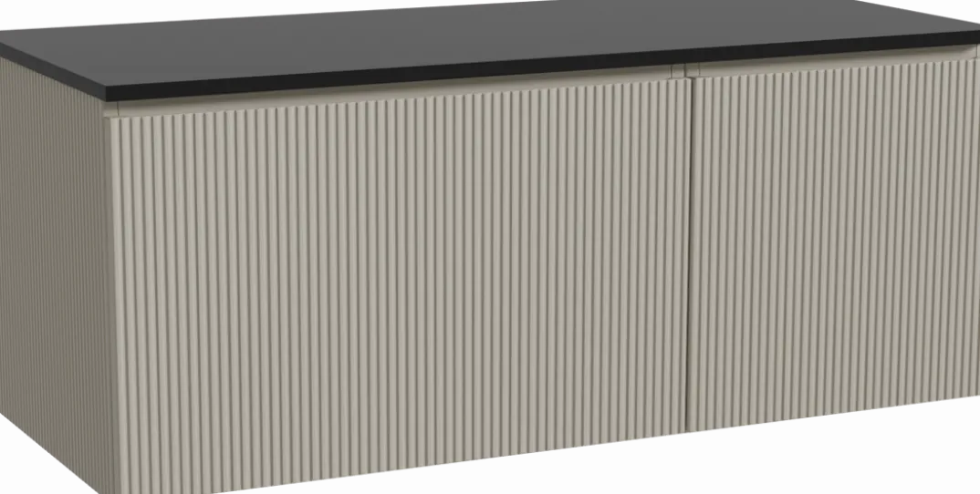 Storke Ribs badkamermeubel met Panton wastafelblad voor waskom(men)