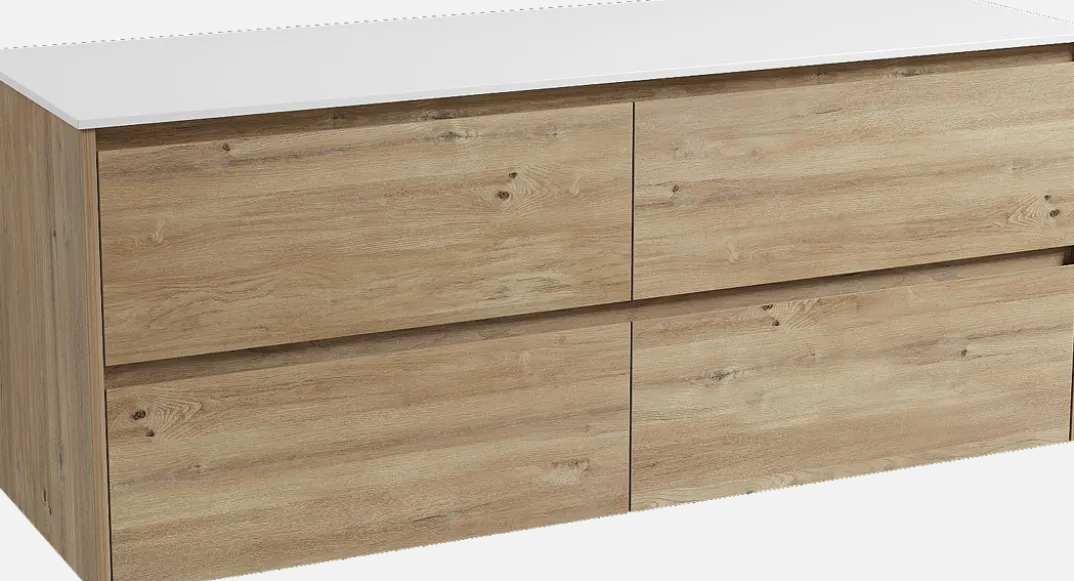 Storke Seda badkamermeubel met Tavola wastafelblad voor waskom(men)