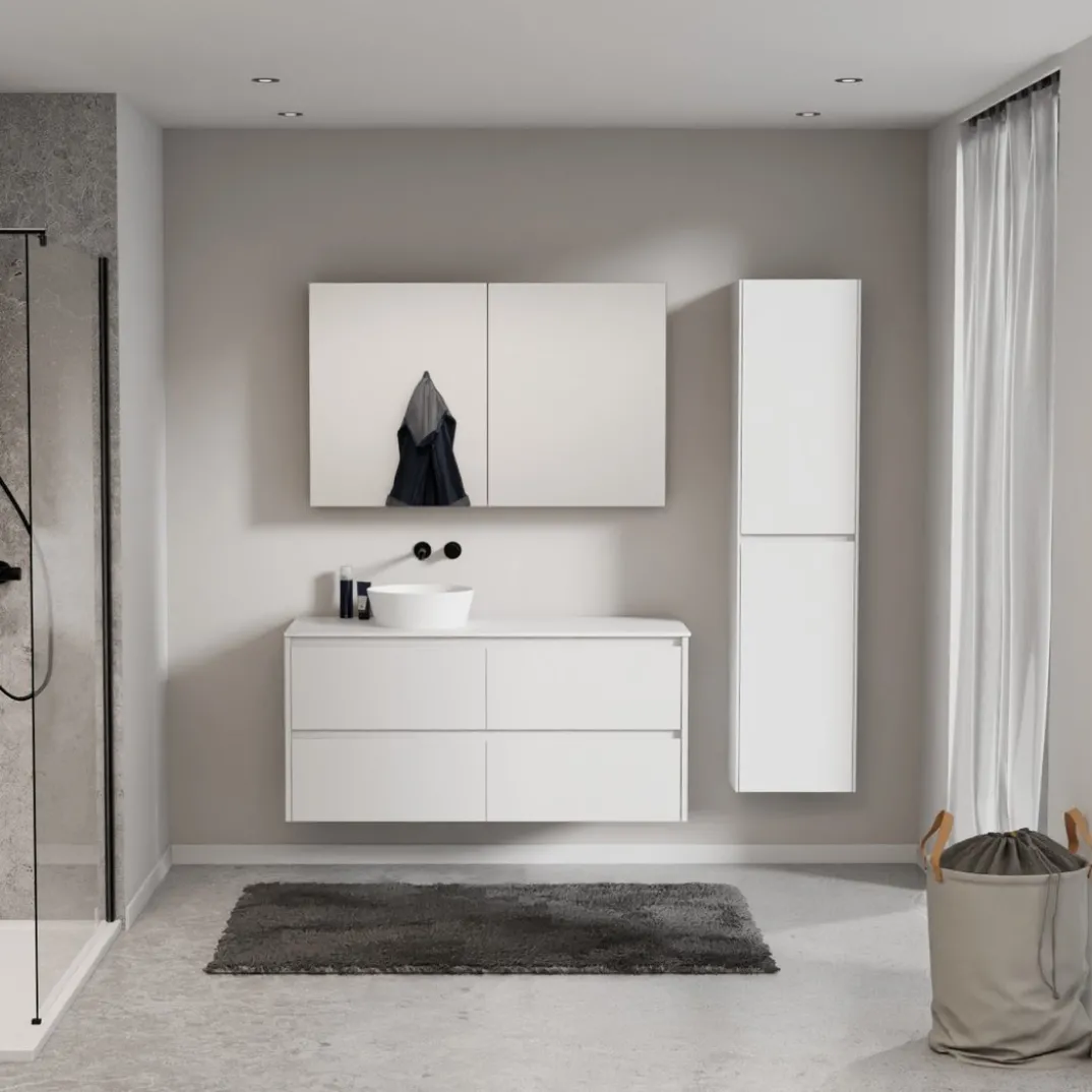 Storke Seda badkamermeubel met Tavola wastafelblad voor waskom(men)