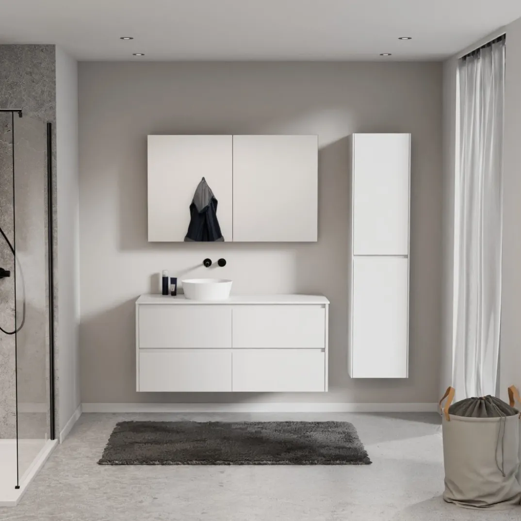 Storke Seda badkamermeubel met Tavola wastafelblad voor waskom(men)