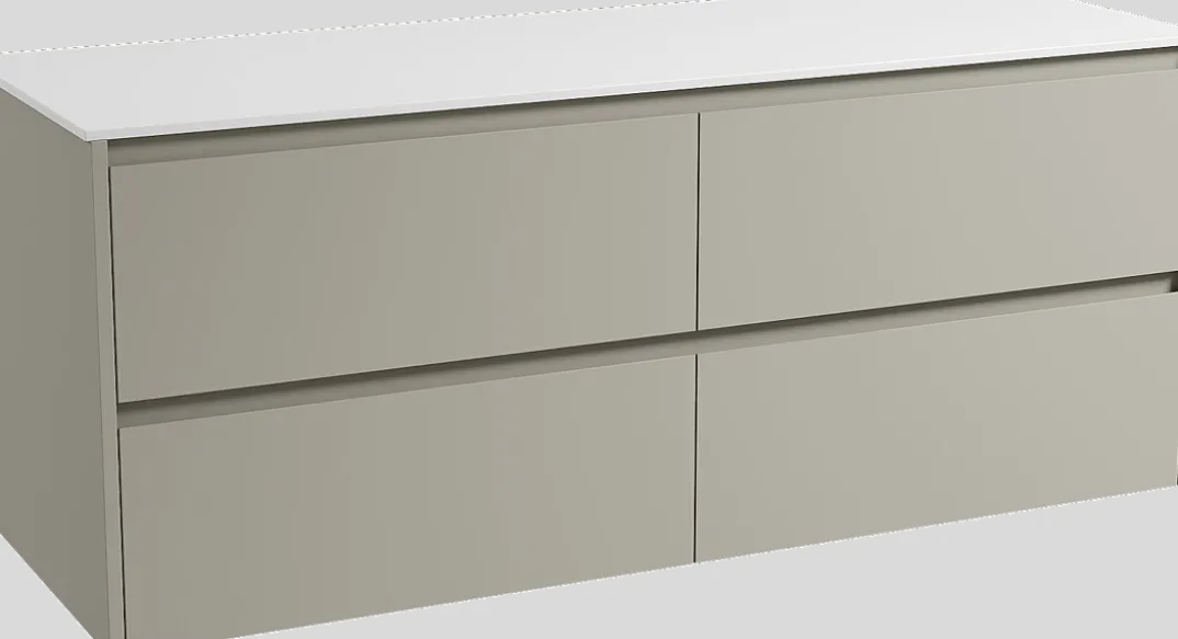 Storke Seda badkamermeubel met Tavola wastafelblad voor waskom(men)