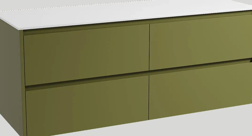 Storke Seda badkamermeubel met Tavola wastafelblad voor waskom(men)