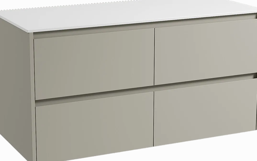 Storke Seda badkamermeubel met Tavola wastafelblad voor waskom(men)