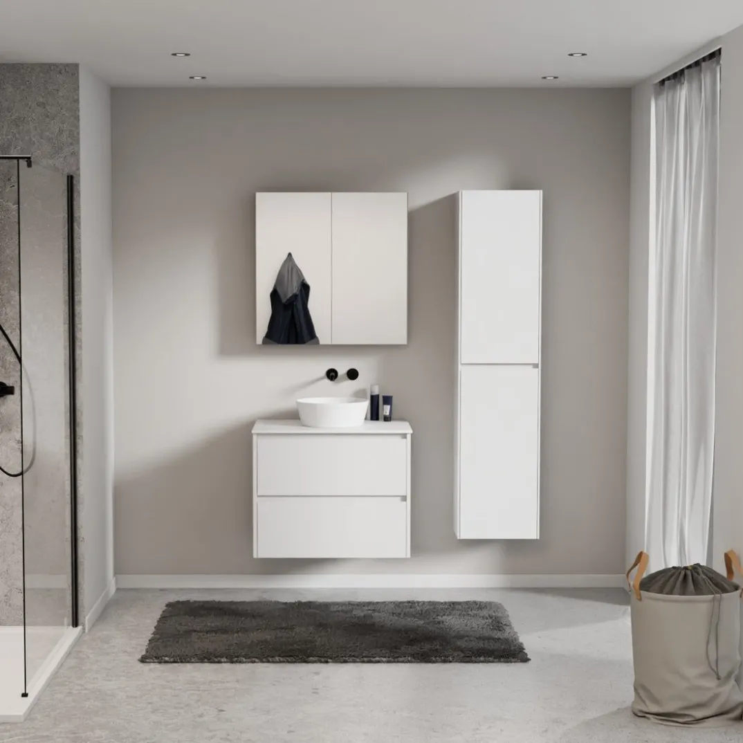 Storke Seda badkamermeubel met Tavola wastafelblad voor waskom(men)