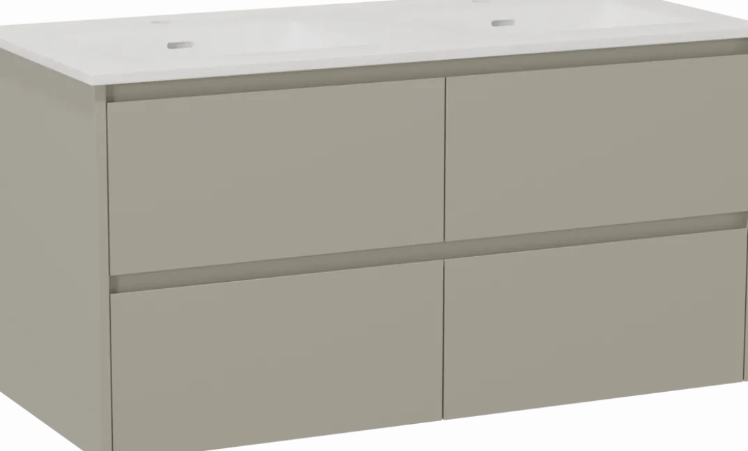 Storke Seda badkamermeubel met Kera wastafel, afvoerpluggen inbegrepen