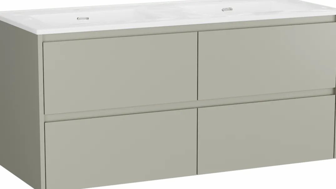 Storke Seda badkamermeubel met Kera wastafel, afvoerpluggen inbegrepen