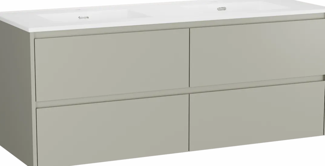 Storke Seda badkamermeubel met Kera wastafel, afvoerpluggen inbegrepen