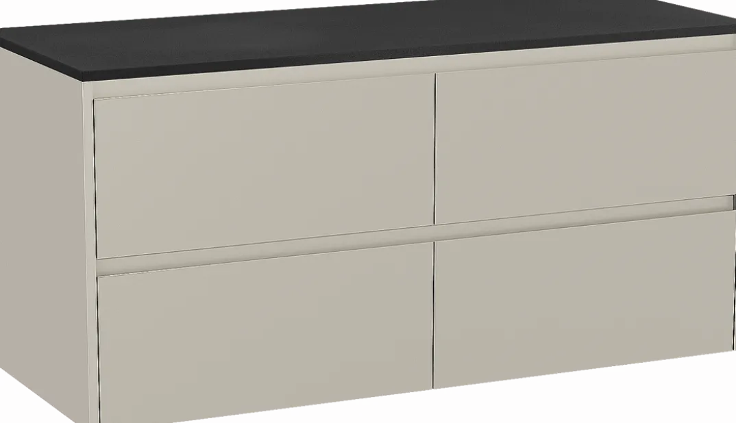 Storke Seda badkamermeubel met Panton wastafelblad voor waskom(men)