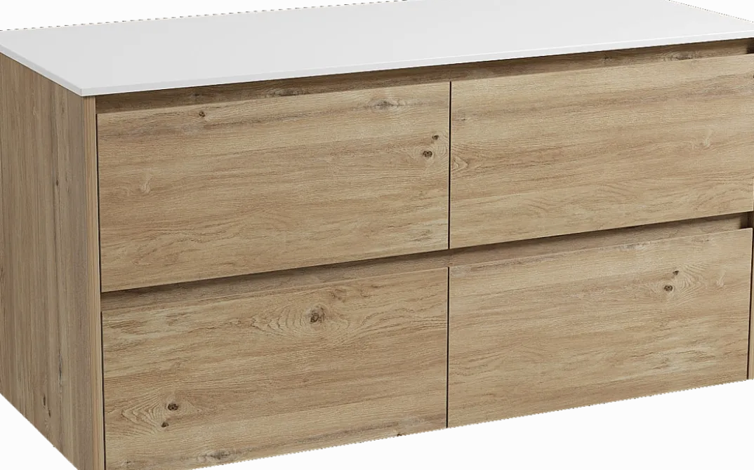 Storke Seda badkamermeubel met Tavola wastafelblad voor waskom(men)