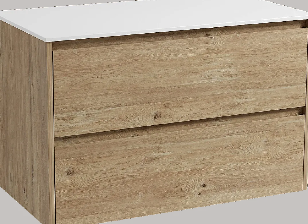 Storke Seda badkamermeubel met Tavola wastafelblad voor waskom(men)