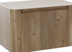 Storke Soft badkamermeubel met Tavola Soft wastafelblad voor waskom(men)