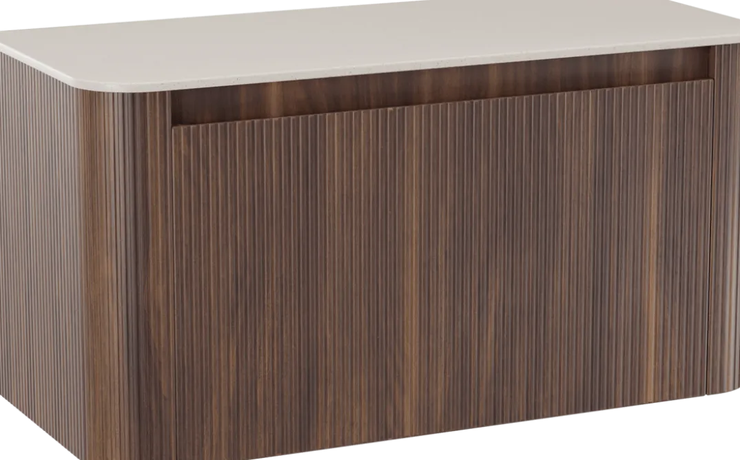 Storke Soft badkamermeubel met Tavola Soft wastafelblad voor waskom(men)