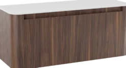 Storke Soft badkamermeubel met Tavola Soft wastafelblad voor waskom(men)