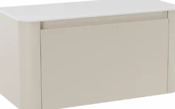 Storke Soft badkamermeubel met Tavola Soft wastafelblad voor waskom(men)