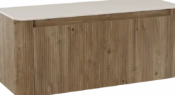 Storke Soft badkamermeubel met Tavola Soft wastafelblad voor waskom(men)