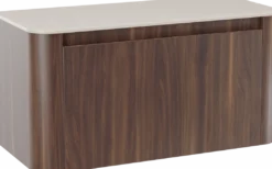 Storke Soft badkamermeubel met Tavola Soft wastafelblad voor waskom(men)