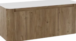 Storke Soft badkamermeubel met Tavola Soft wastafelblad voor waskom(men)