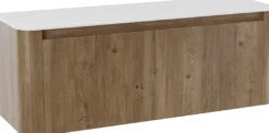 Storke Soft badkamermeubel met Tavola Soft wastafelblad voor waskom(men)