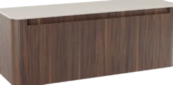 Storke Soft badkamermeubel met Tavola Soft wastafelblad voor waskom(men)